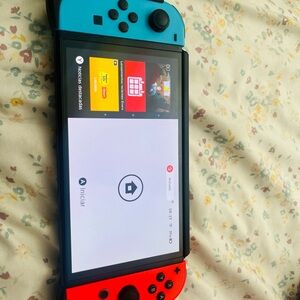Nintendo Switch oled Console - Neon Blue and Red
